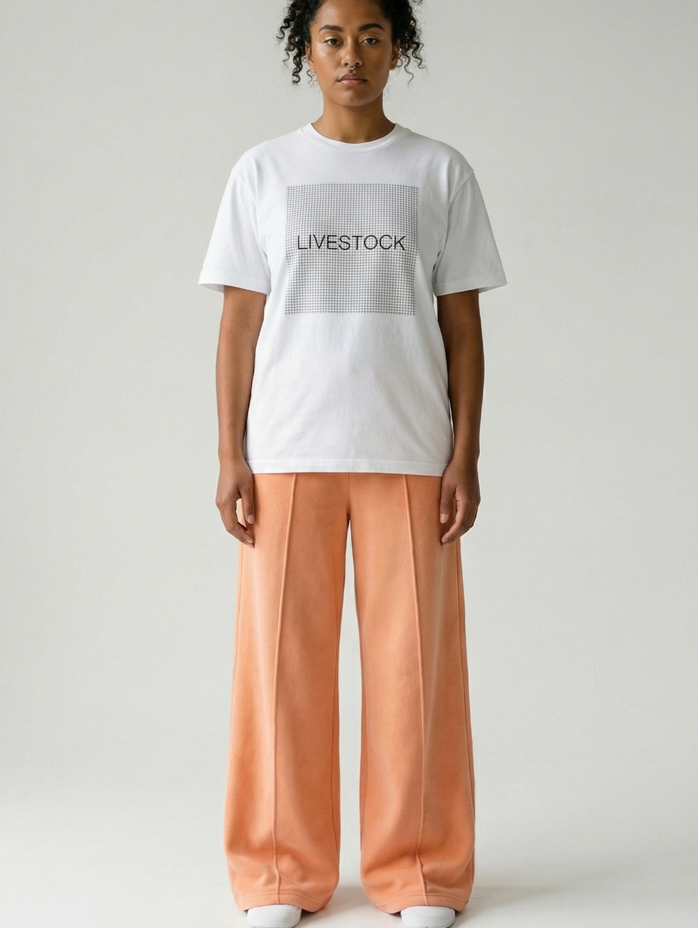 White 'LIVESTOCK' Graphic Tee